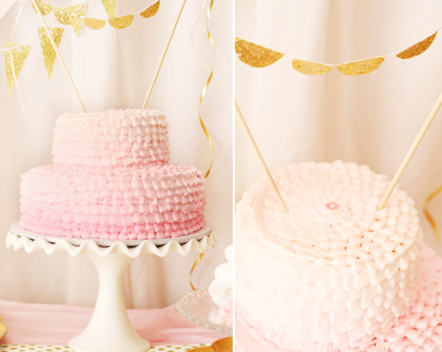 Pink Ombre Ruffle Cake - Project Nursery