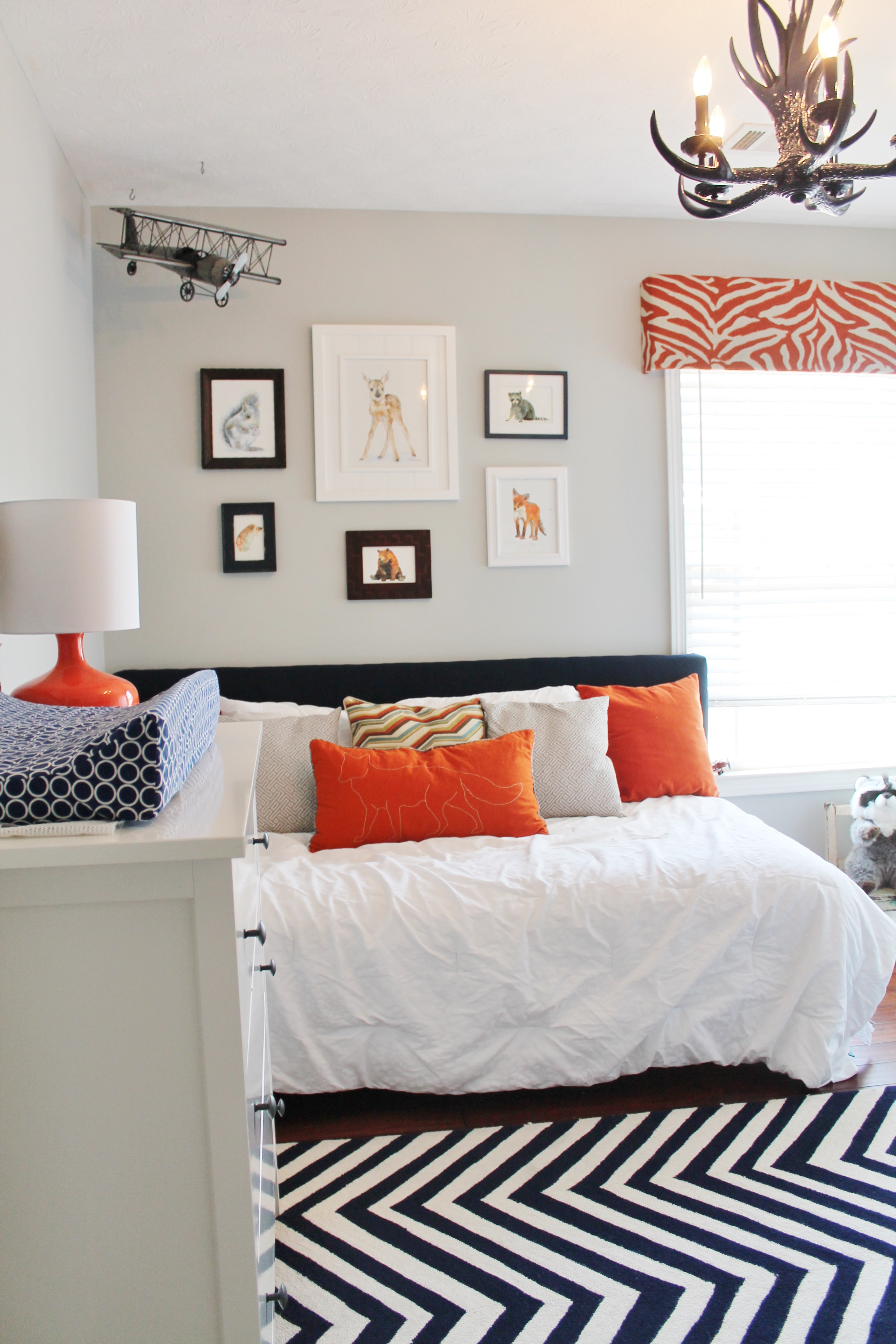 Navy and Orange - Boy's Modern Woodland Nursery - Project Nursery