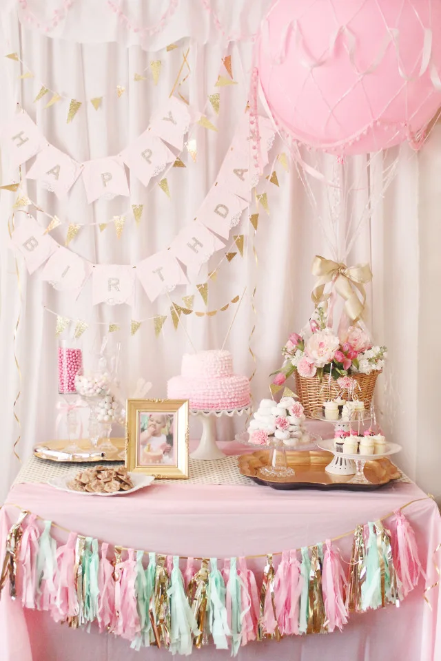 Hot Air Balloon Birthday Party Dessert Table - Project Nursery