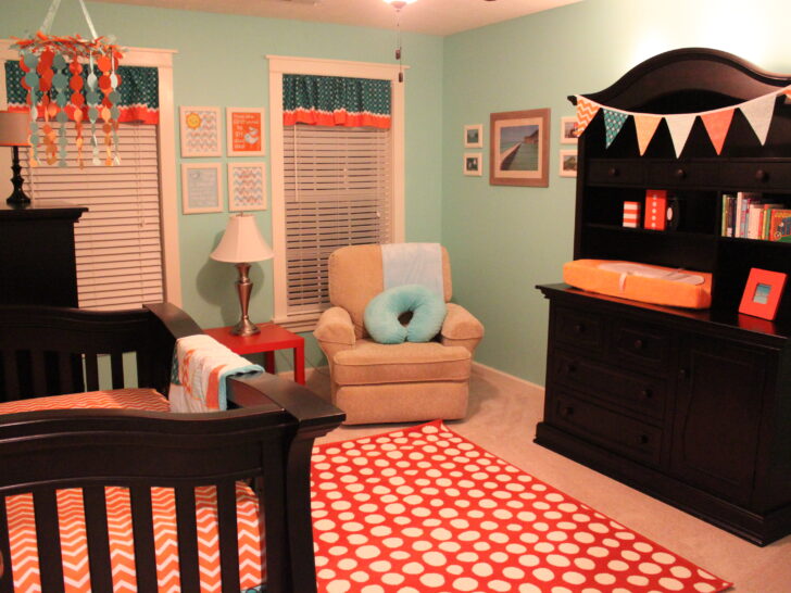 Orange and Blue Gender Neutral Nursery