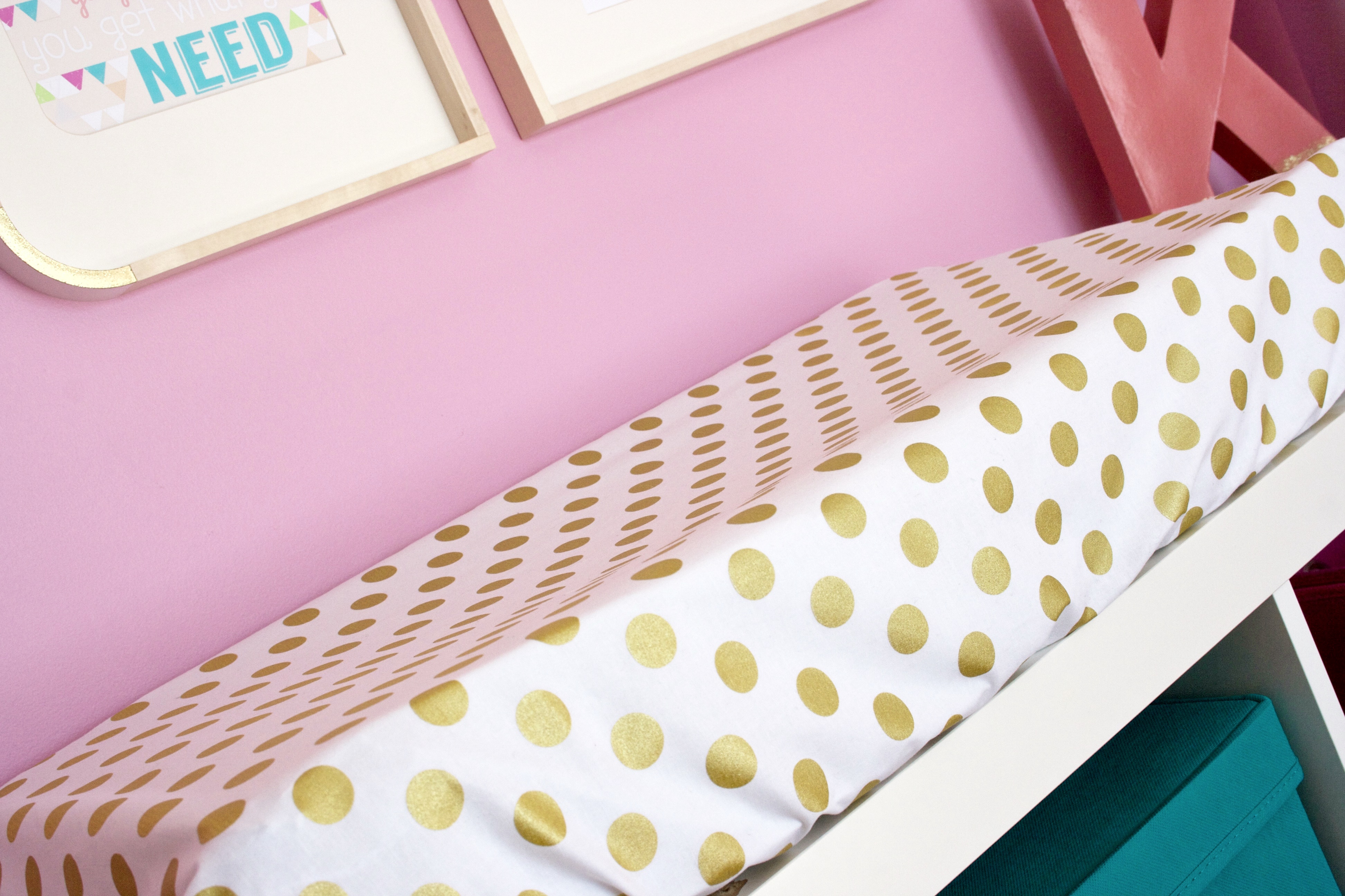 Gold Polka Dot Changing Pad Cover