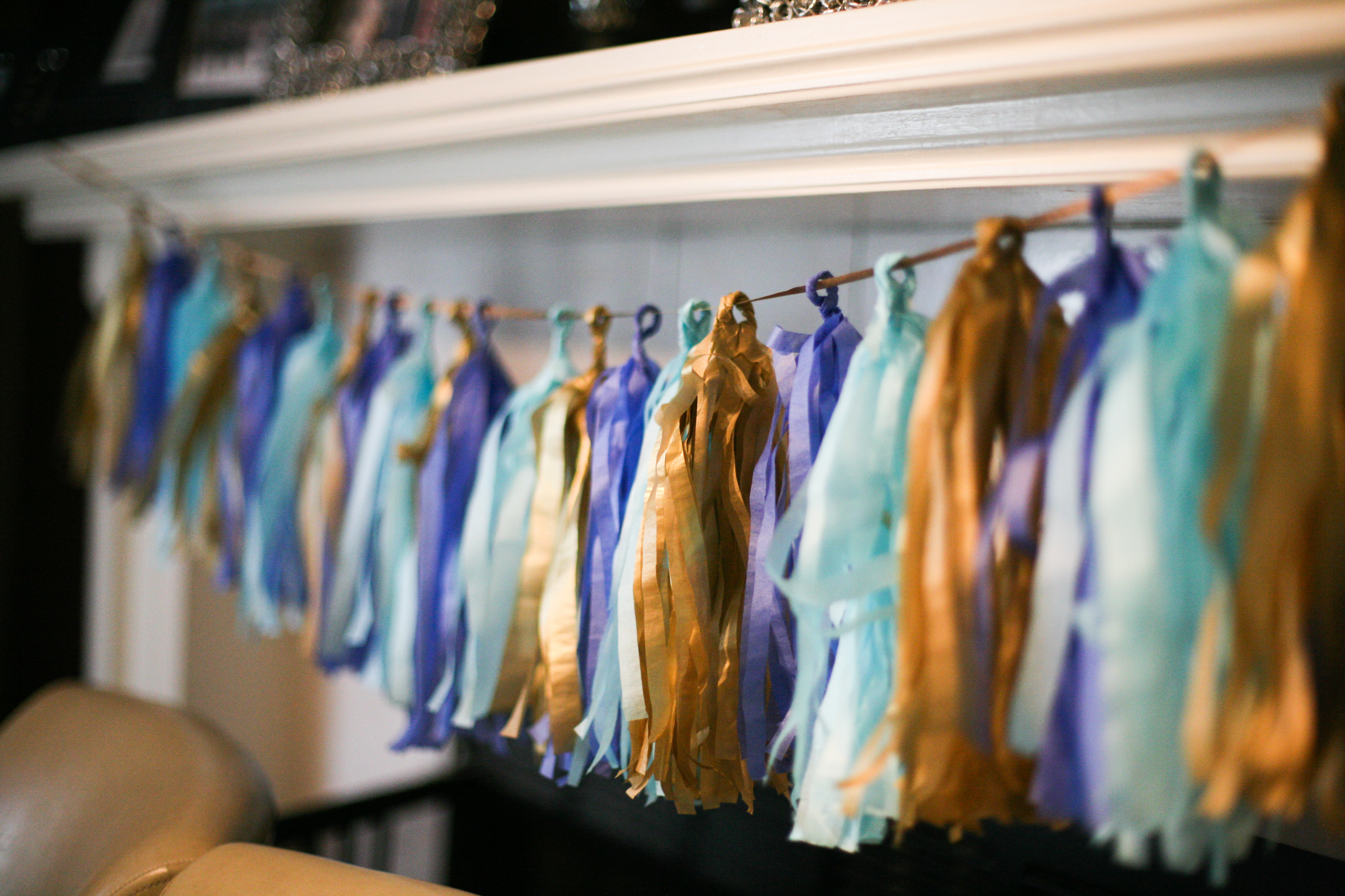 Blue and Gold Tassel Garland