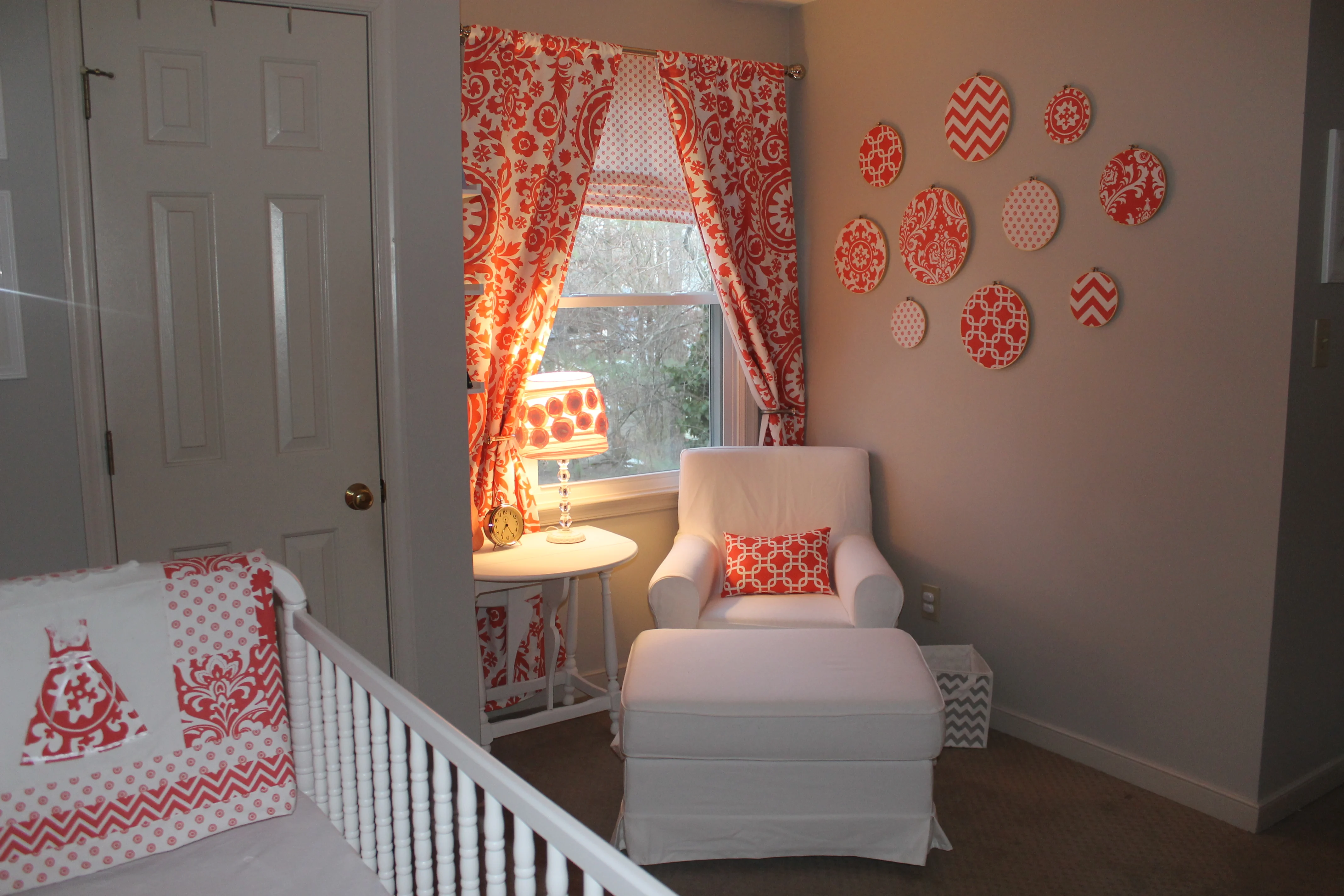 Coral and Gray Nursery