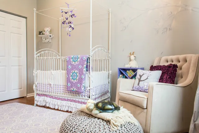 Eclectic Purple and Taupe Nursery