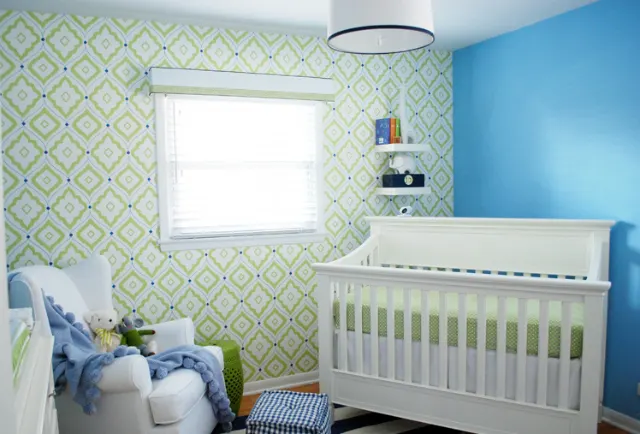 Lime Green and Pool Blue Nursery