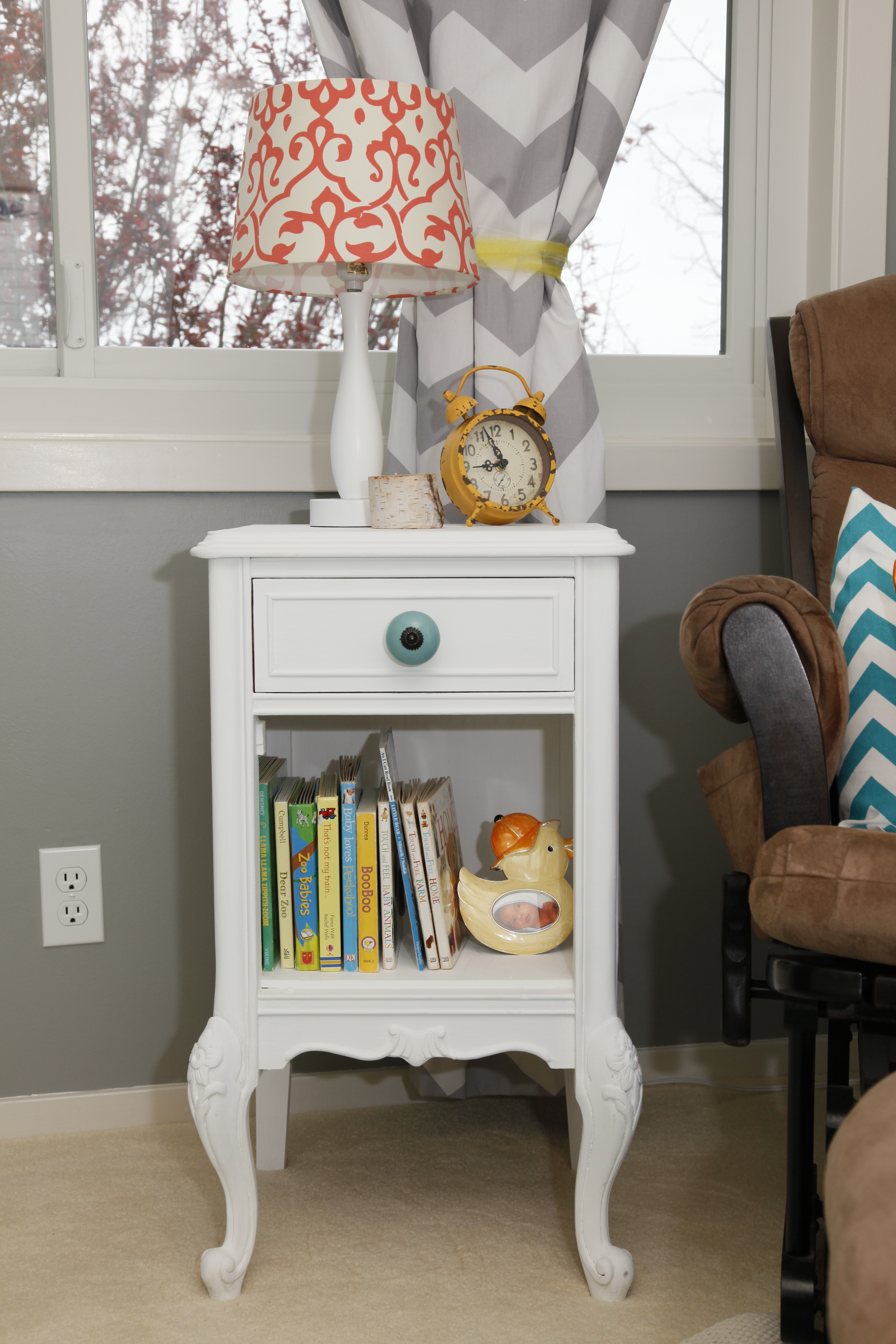 Refinished Shabby Chic Nightstand with Knob from Pottery Barn