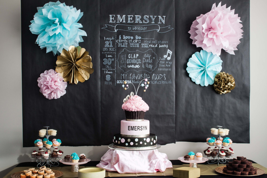 Pink, Aqua and Gold Birthday Party Decor - Project Nursery