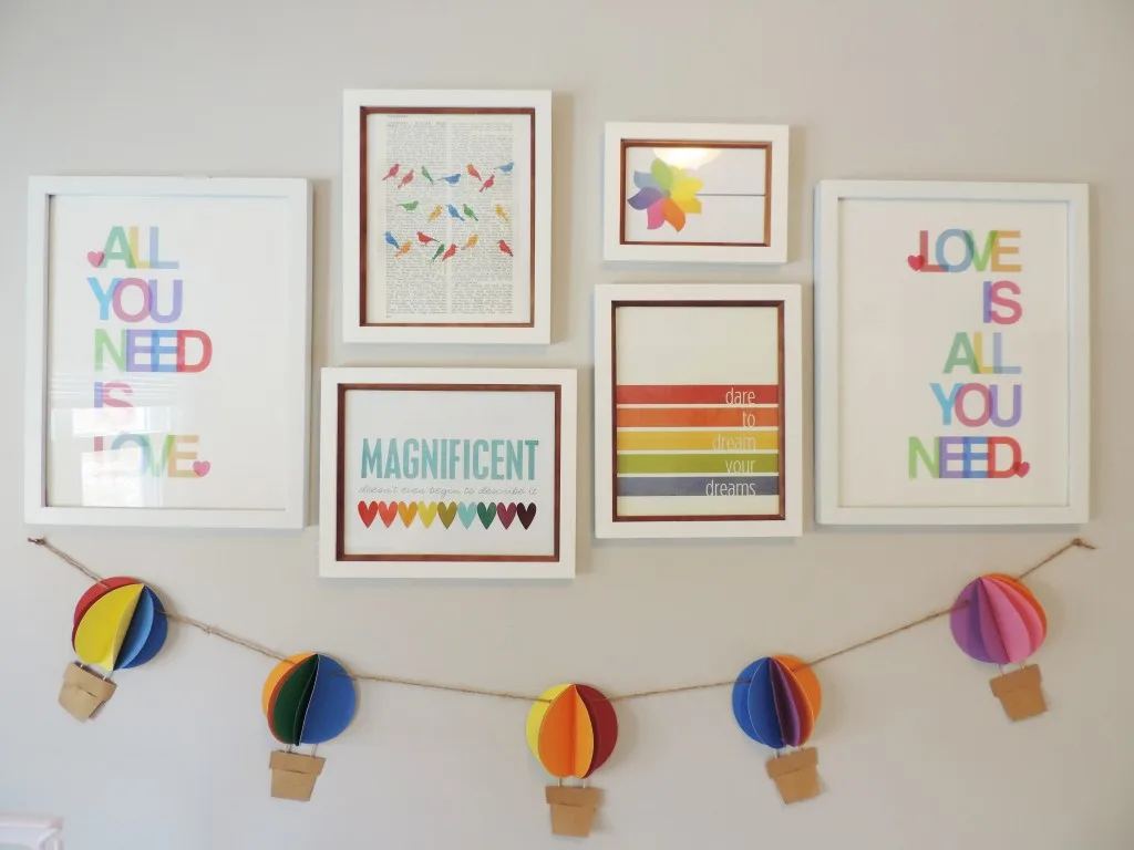 Gallery Wall with Colorful Artwork - Project Nursery