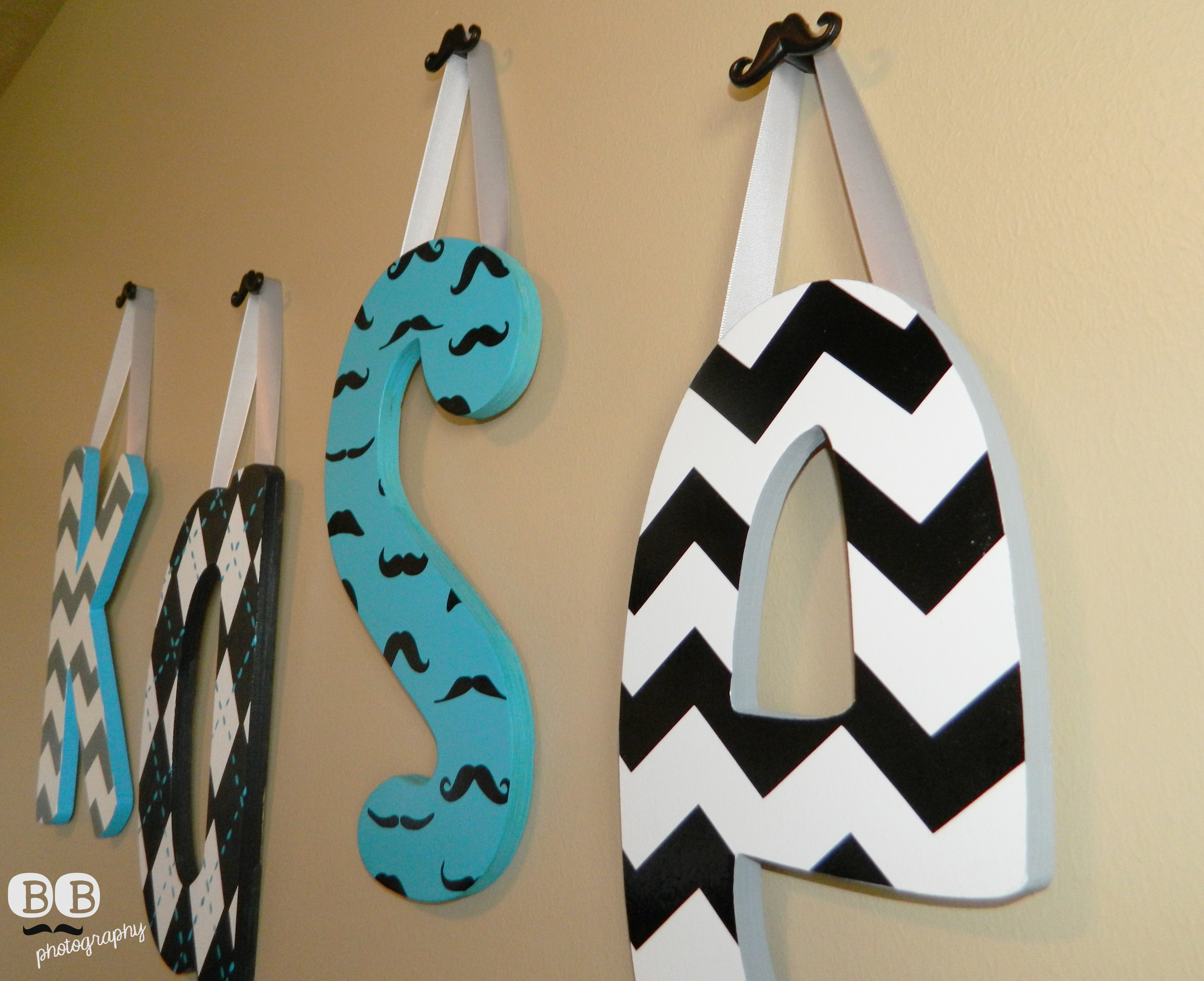 Mustache Wall Letters