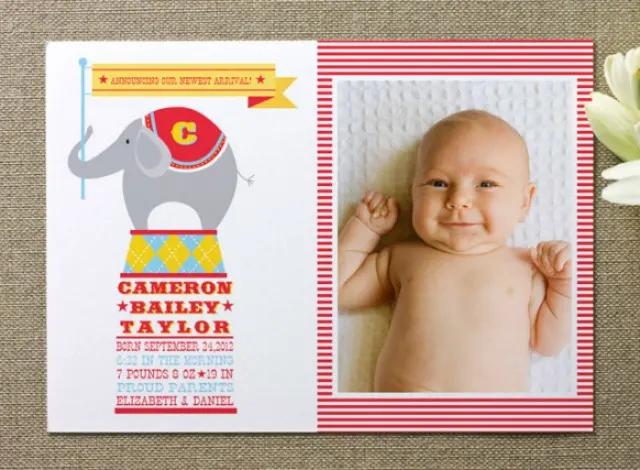 Circus Birth Announcement from Minted