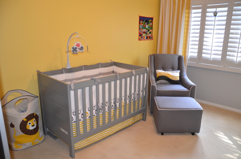 Modern Gray Crib and Glider