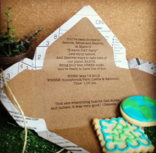 Earth Day Birthday Party Invitation and Cookies - Project Nursery