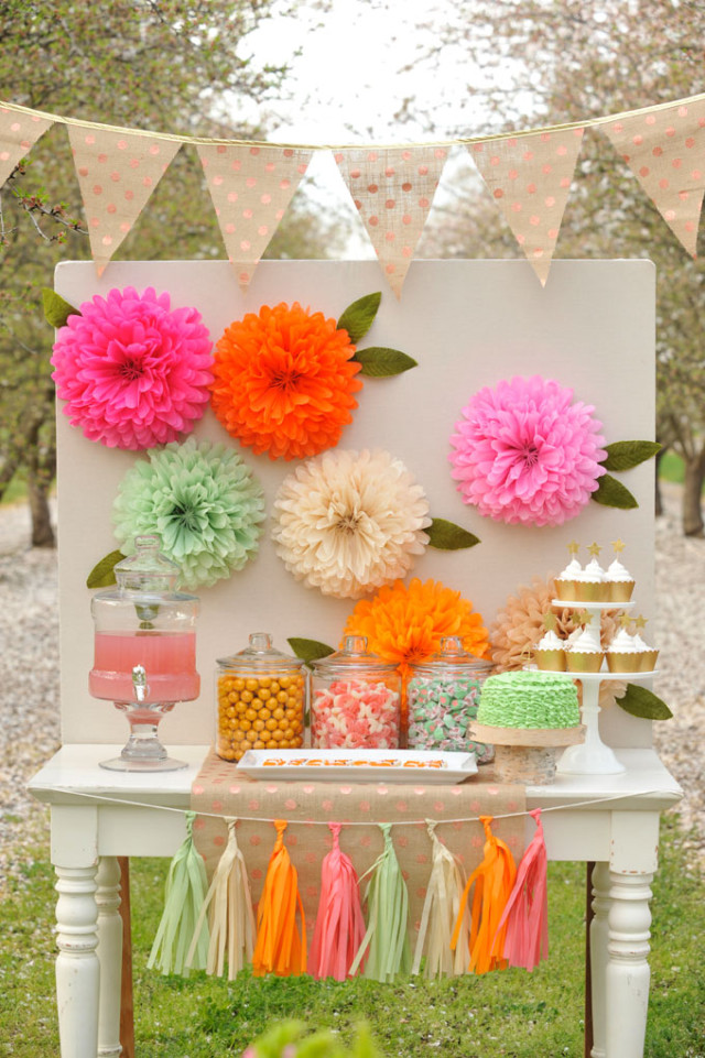 Large Paper Flower Wall Decorations Floral Themed DIY 