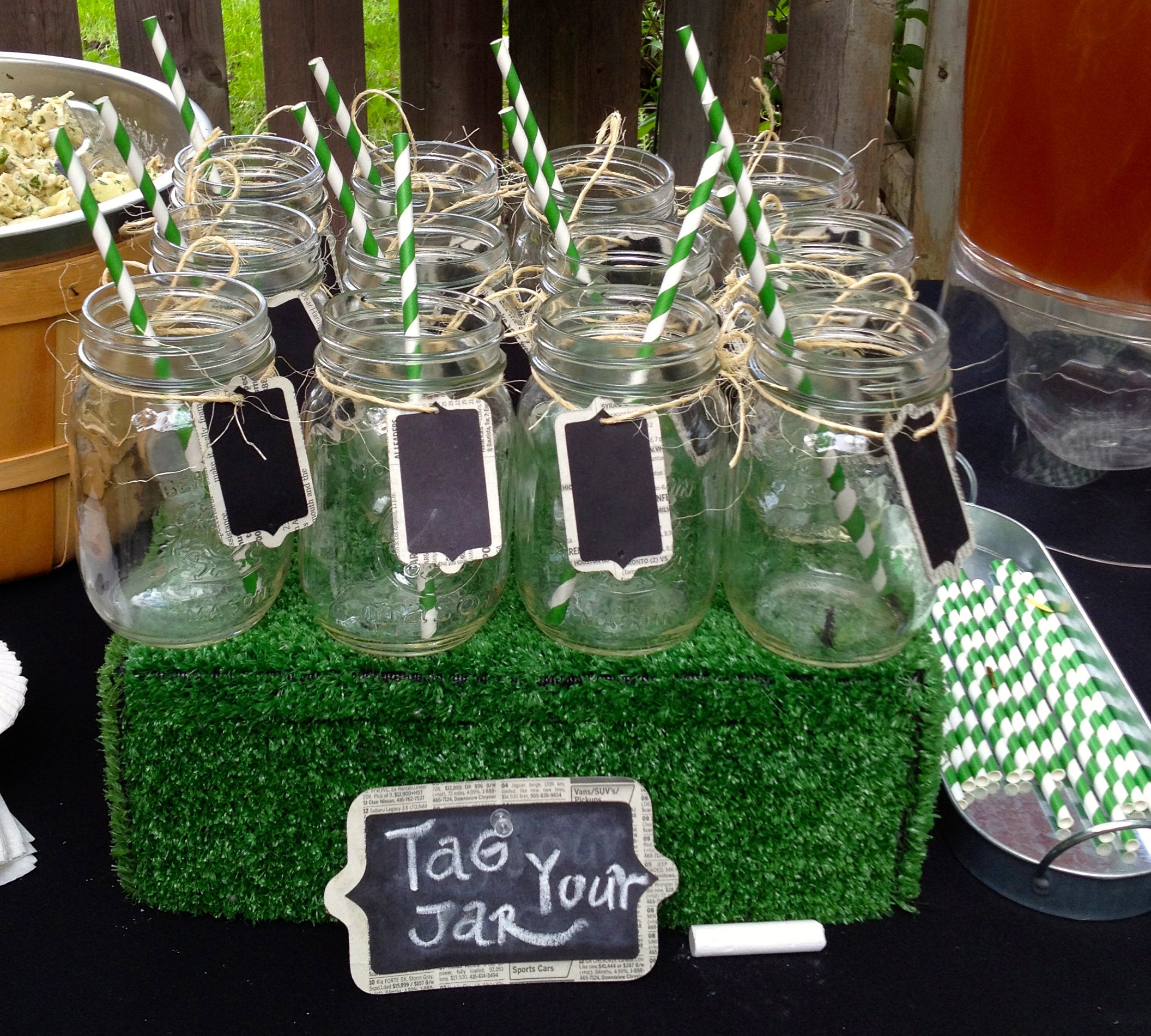 Chalkboard Tags on Mason Jars