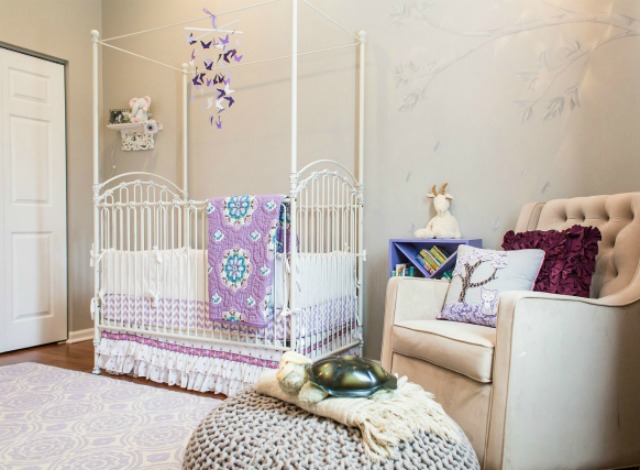 Eclectic Purple and Taupe Nursery