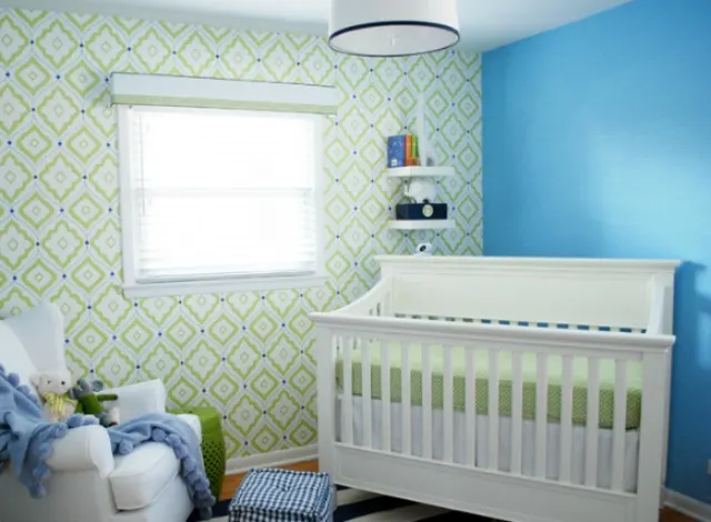 Lime Green and Pool Blue Nursery