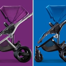 Britax Cool Berry and Sky Blue Affinity Strollers