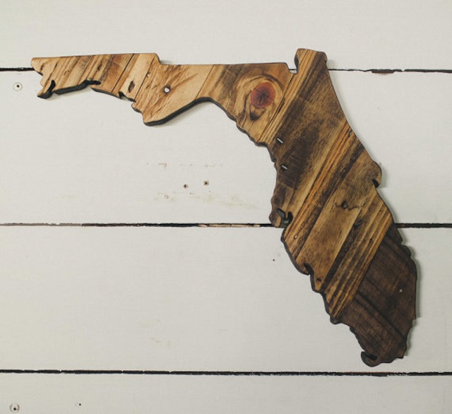 Rustic Wood State Wall Plaque
