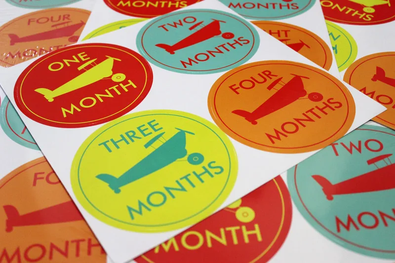 Tiny Traveler Monthly Birthday Stickers from Moozega