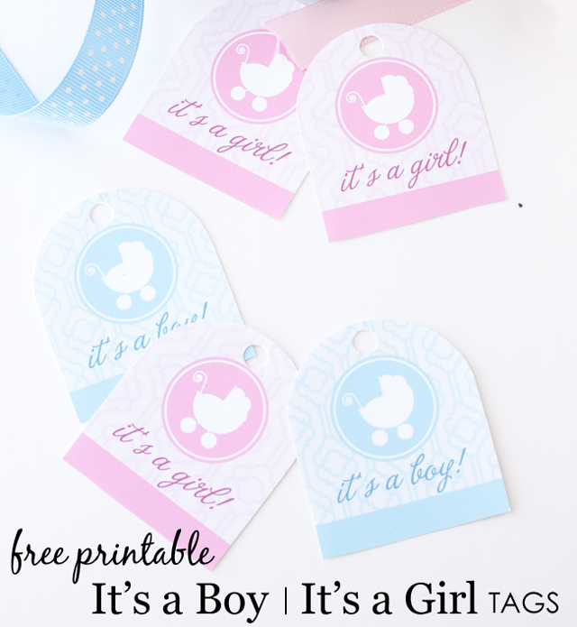 It's a Boy/It's a Girl Free Printable Tags