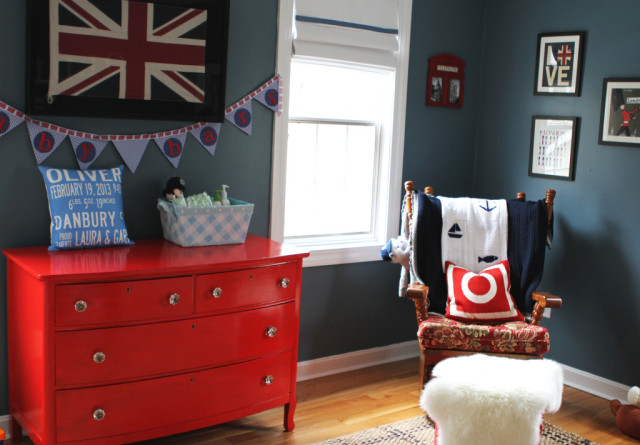 Blue and Red British-Themed Nursery - Project Nursery