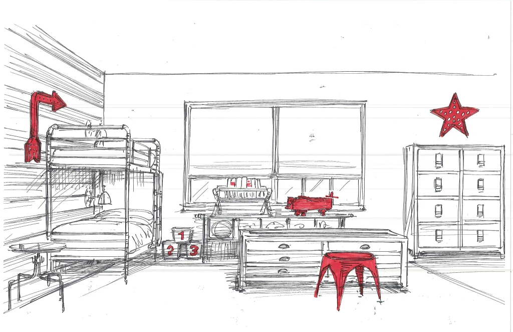 Sketch of Boy's Room by RH Baby & Child