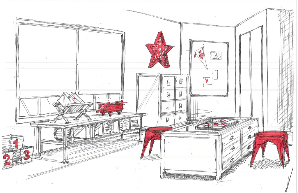 Sketch of Boy's Room by RH Baby & Child