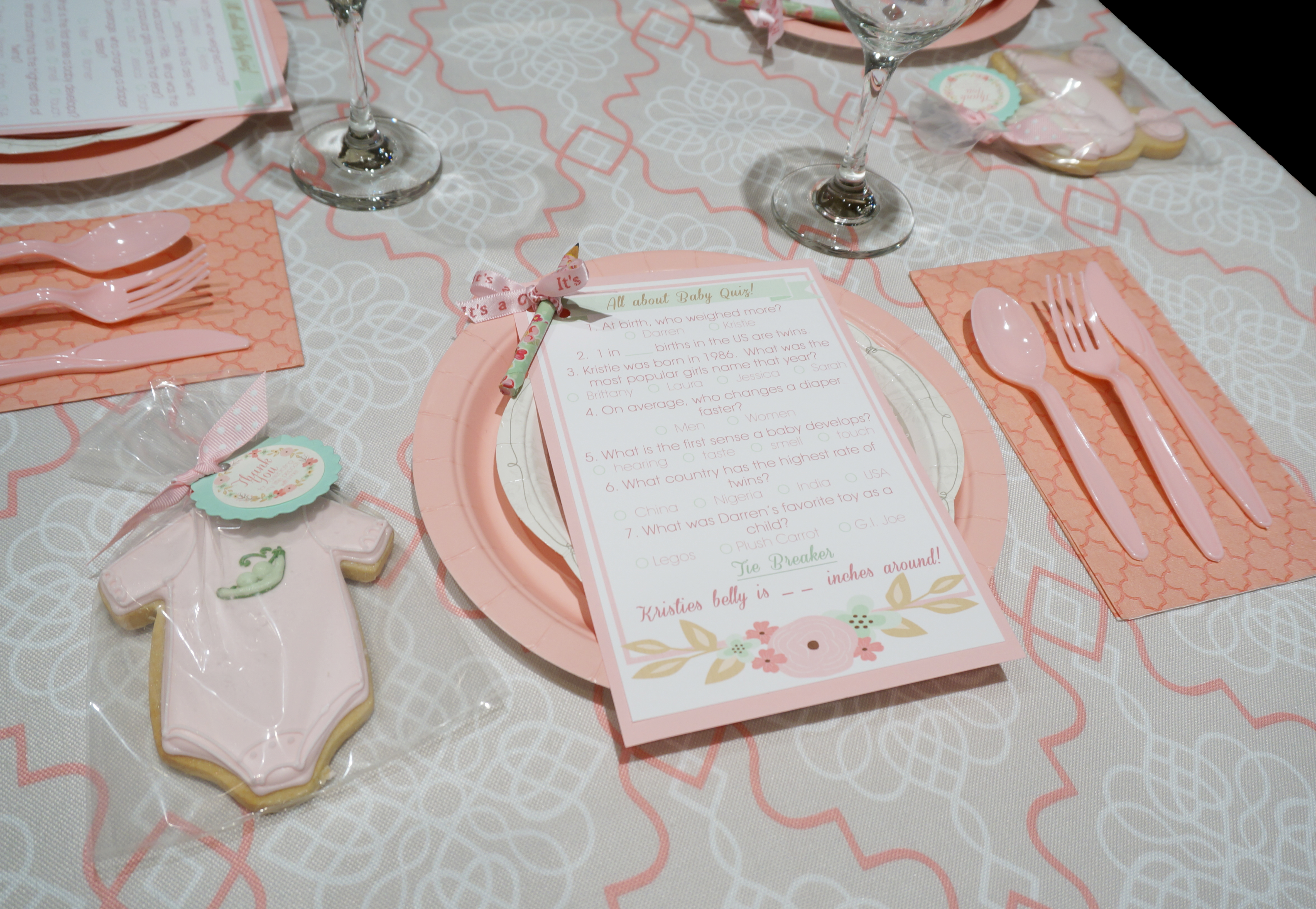 Sweet Peas Baby Shower Place Setting