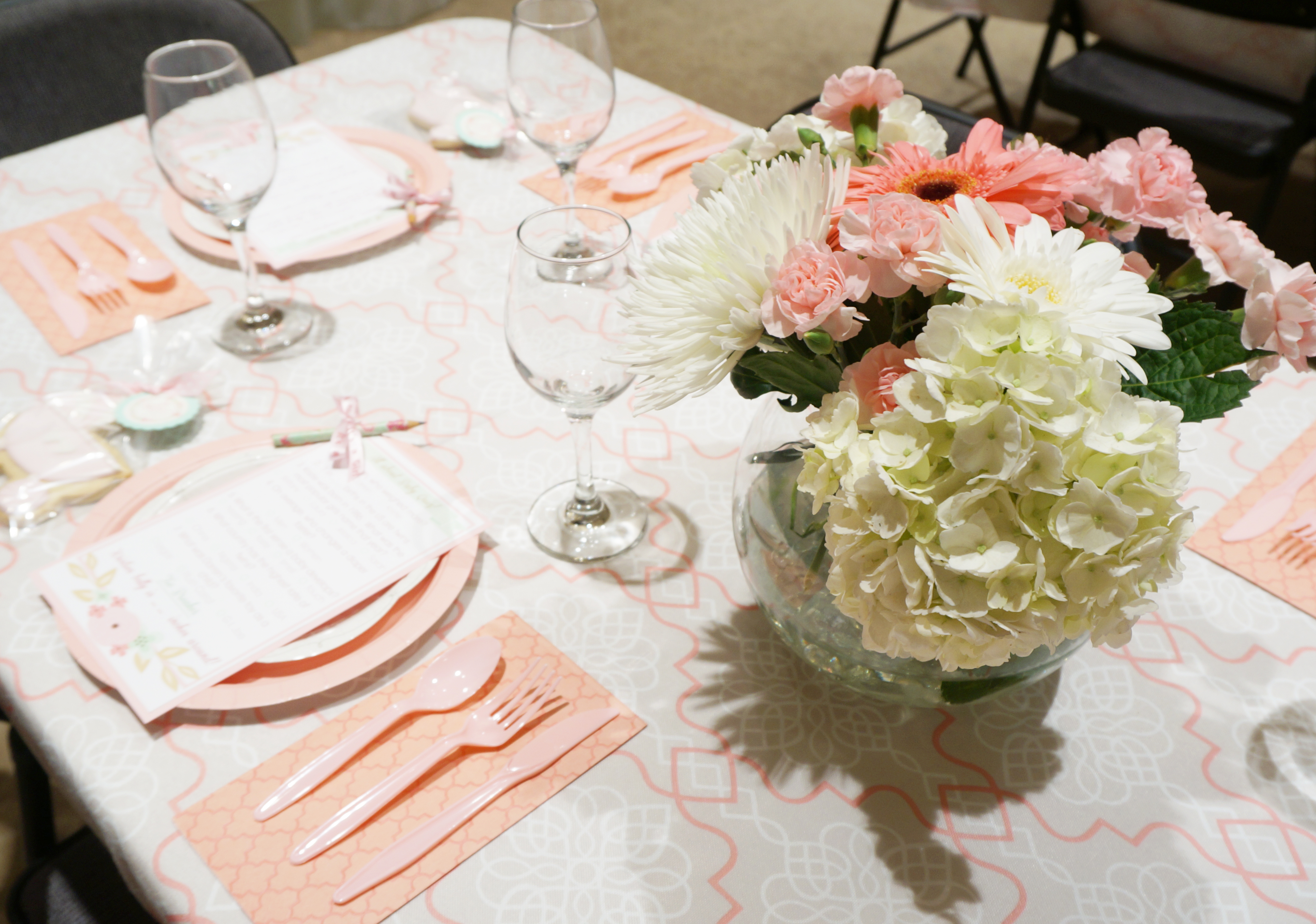 Sweet Peas Baby Shower Table Setup