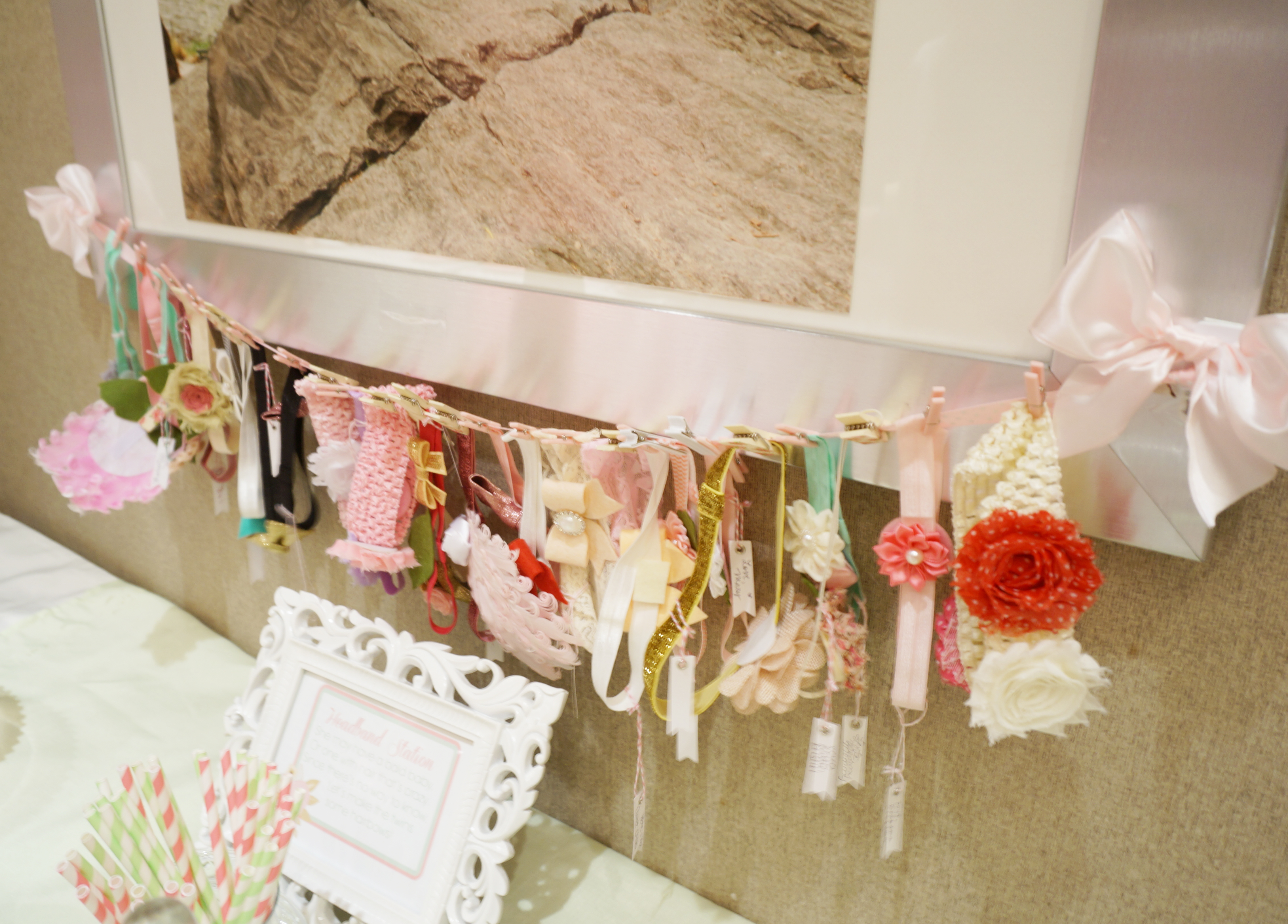 Baby Shower Headband Clothesline