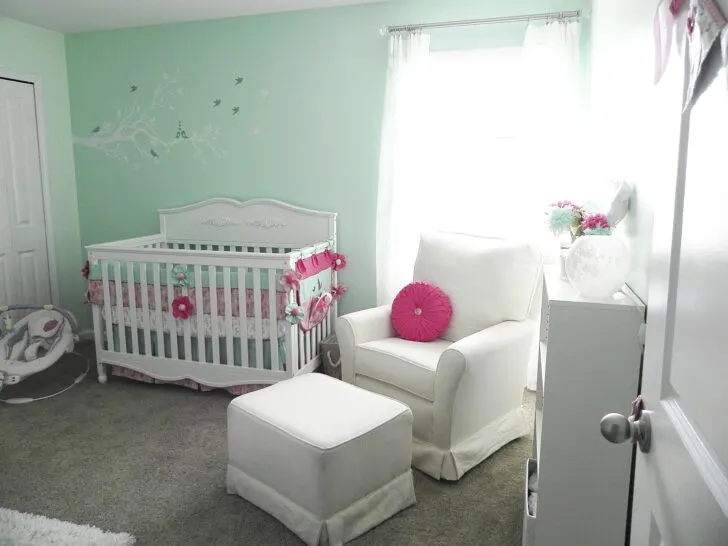 Mint Green and Coral Nursery