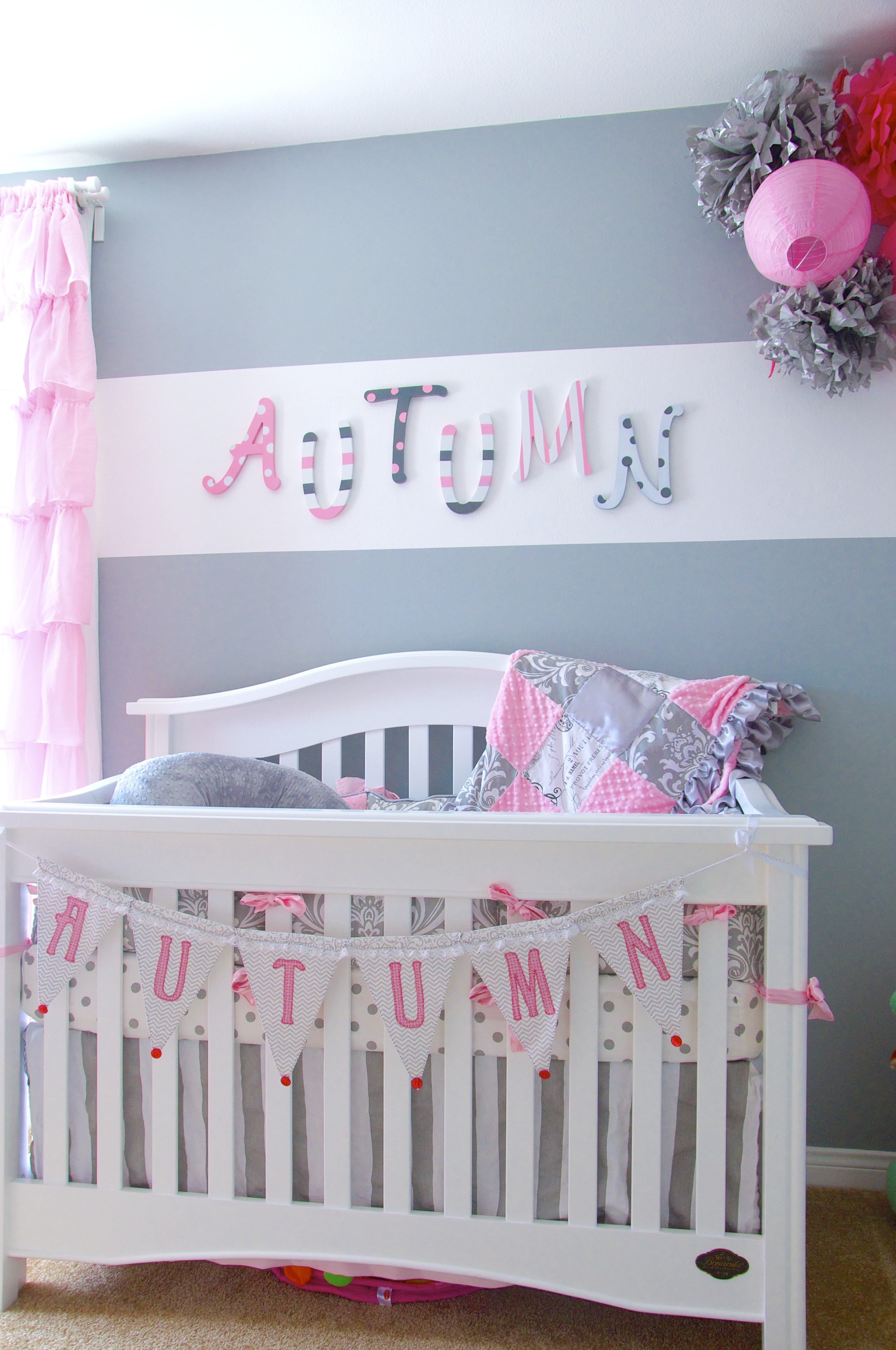 pink nursery gray baby autumn grey projectnursery decor