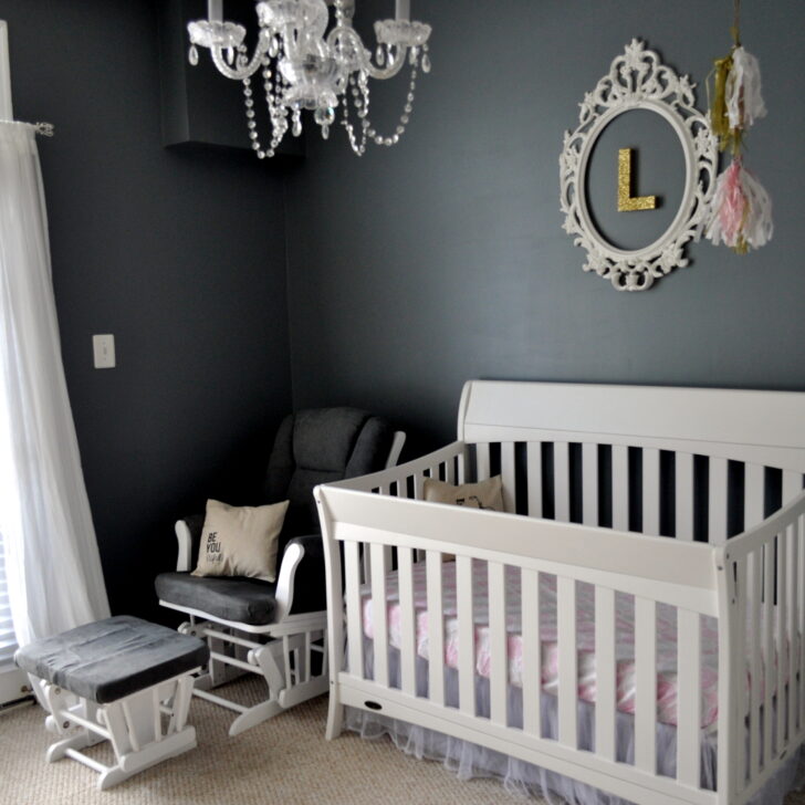 Pink, Charcoal and Metallic Gold Nursery