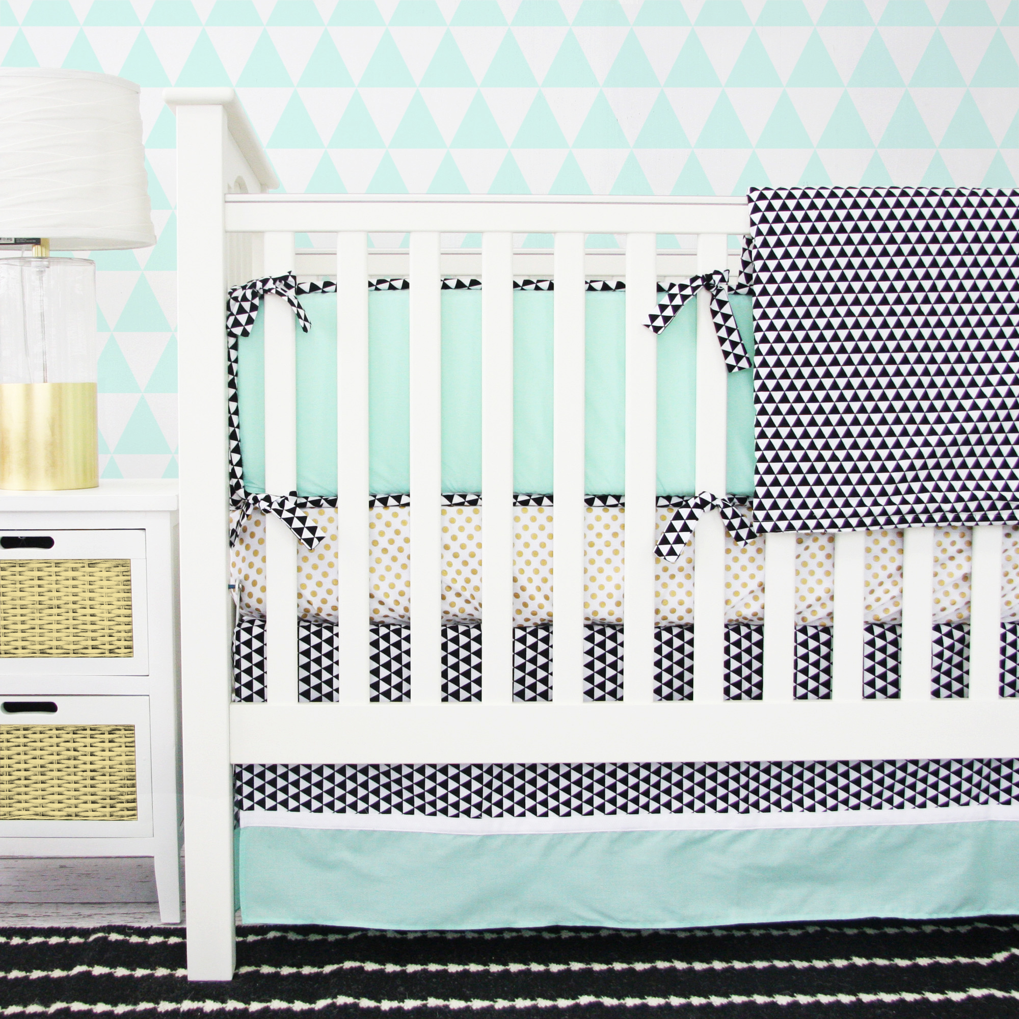 mint green cot sheets