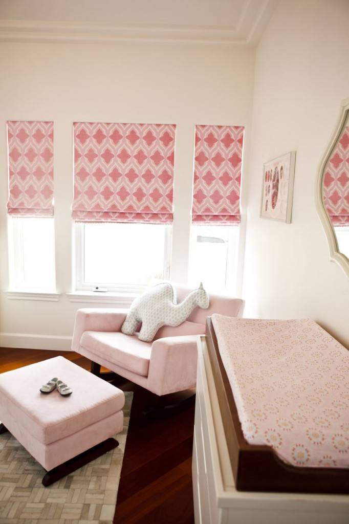 Eclectic Nursery with Pink Roman Shades - Project Nursery