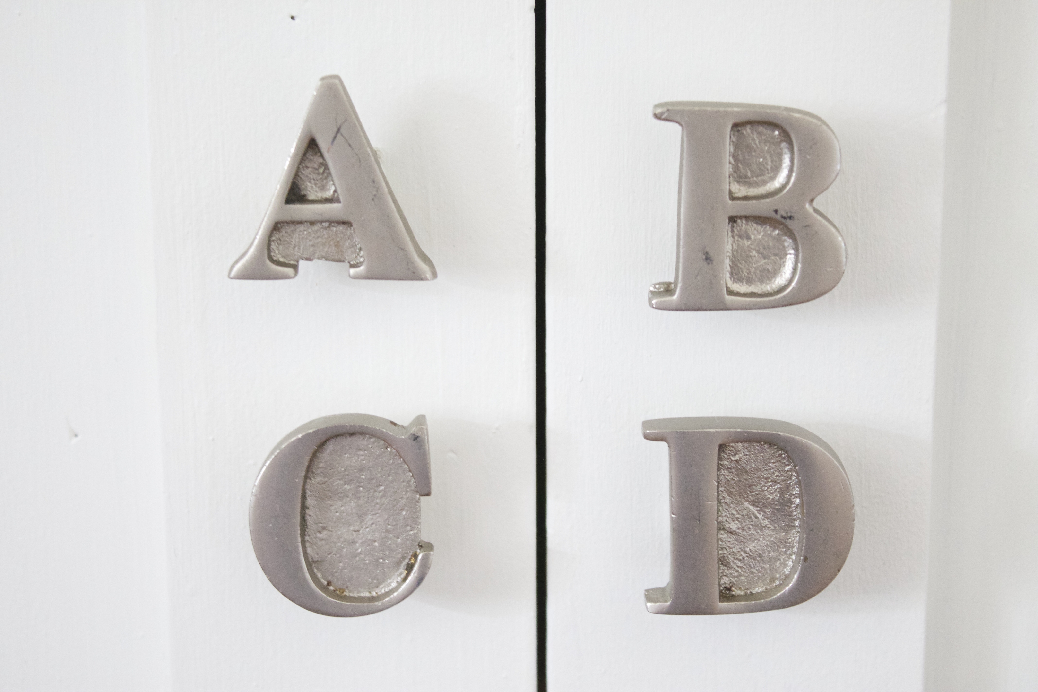 Alphabet Knobs on Changing Table