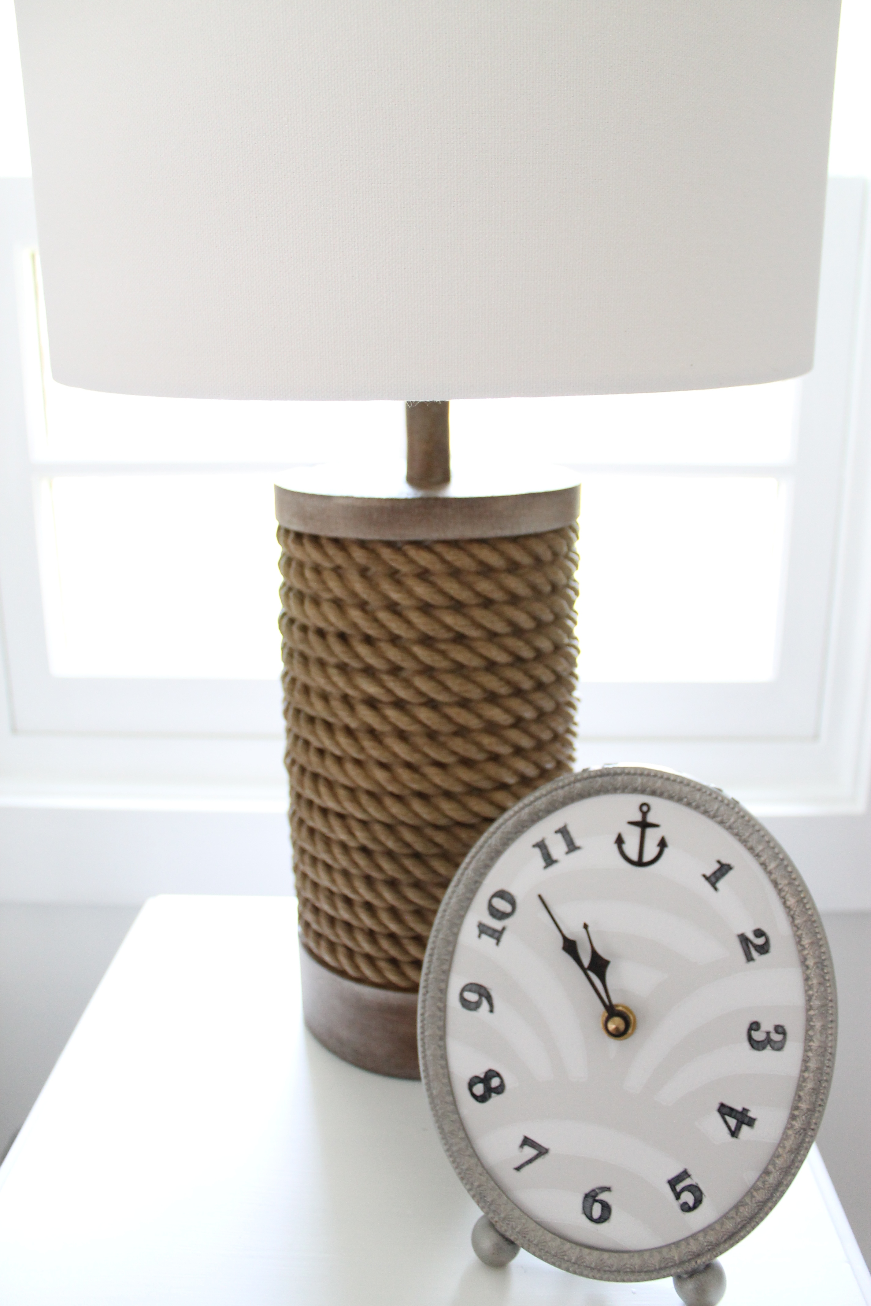 Nautical Rope Lamp and Clock Nursery Accents