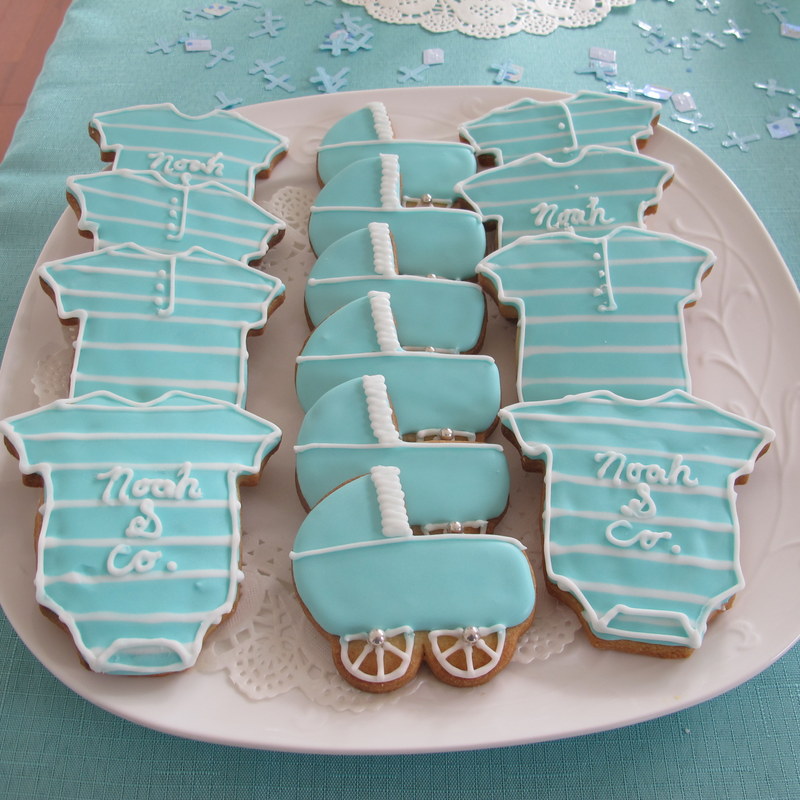 Tiffany Blue Onsie and Stroller Sugar Cookies