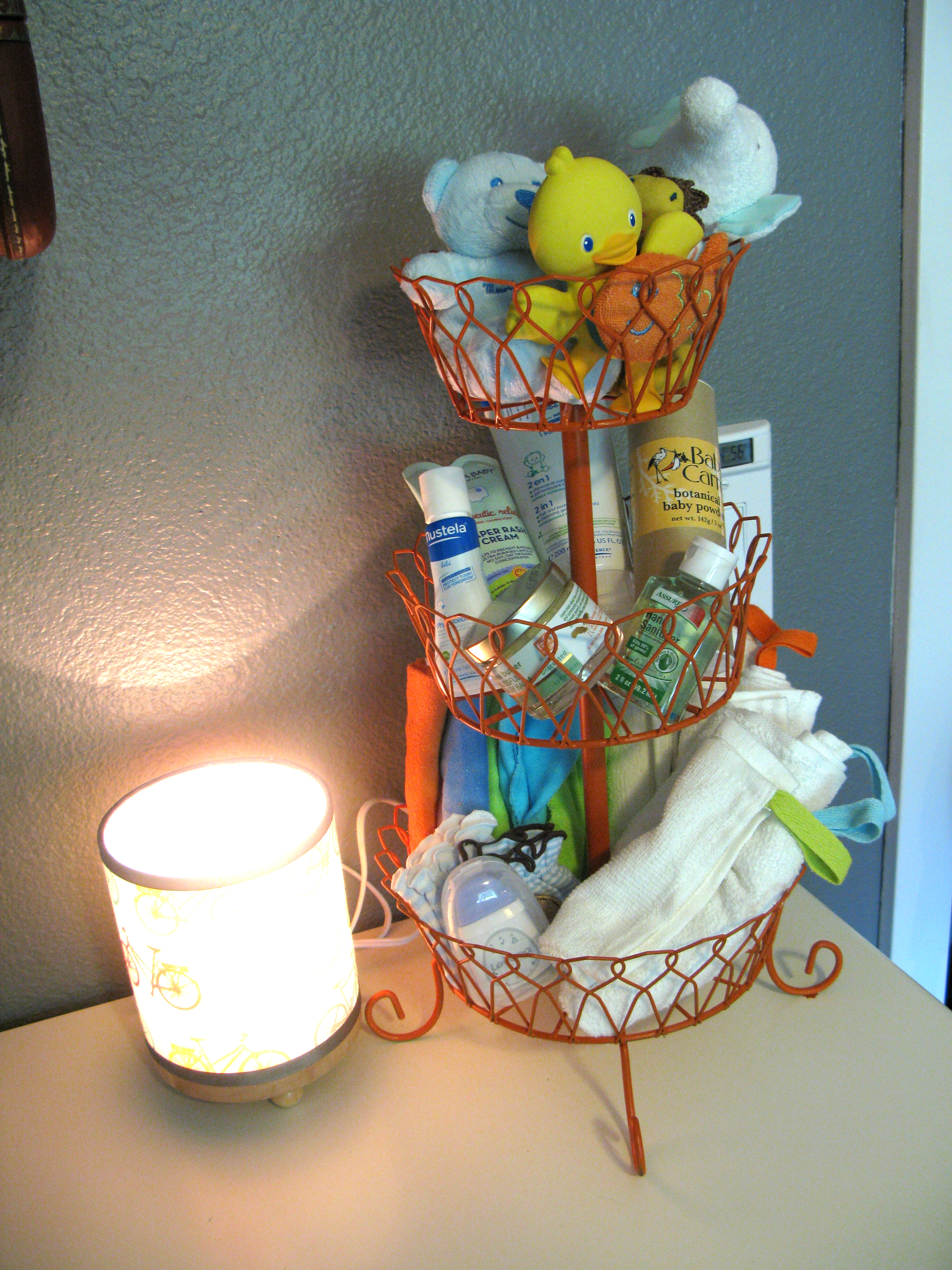 Spray-Painted Fruit Holder for Changing Table Accessories