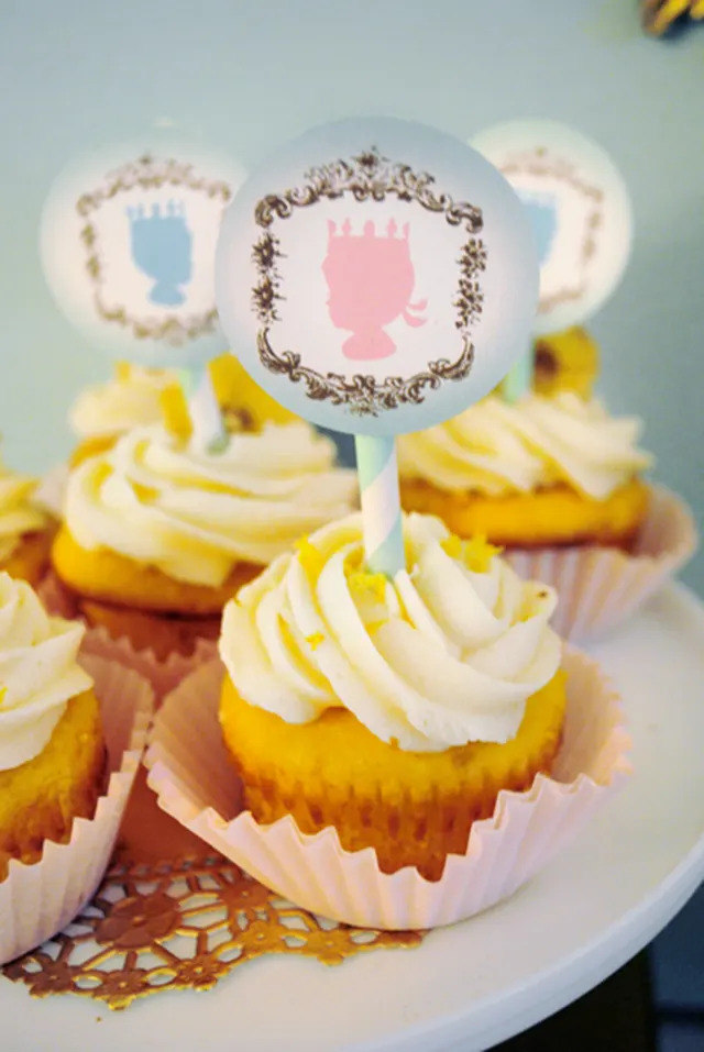 Royal Baby Shower Silhouette Cupcake Toppers
