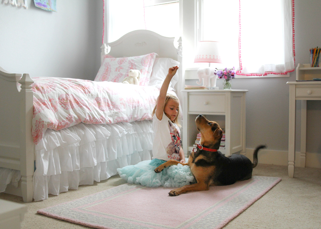 Zoe and Theo in Pink White and Gray Girl's Room - Project Nursery