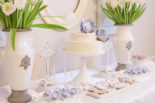 Lavender First Communion Party Desserts