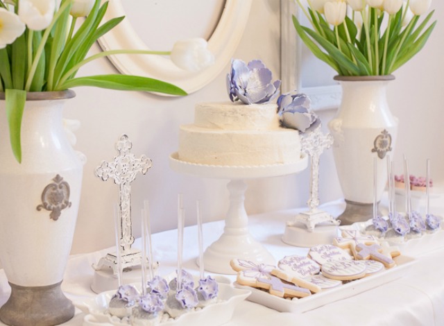 Lavender First Communion Party Desserts