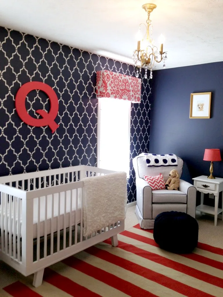 Navy, Coral and White Nursery - Project Nursery