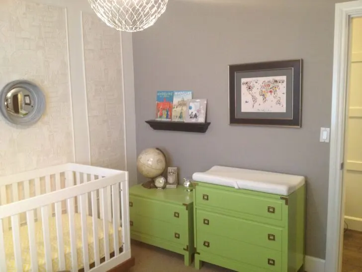 Refinished Dressers for the Nursery Painted Green