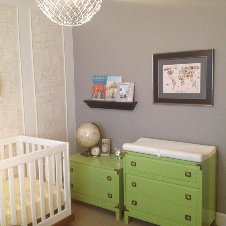 Refinished Dressers for the Nursery Painted Green