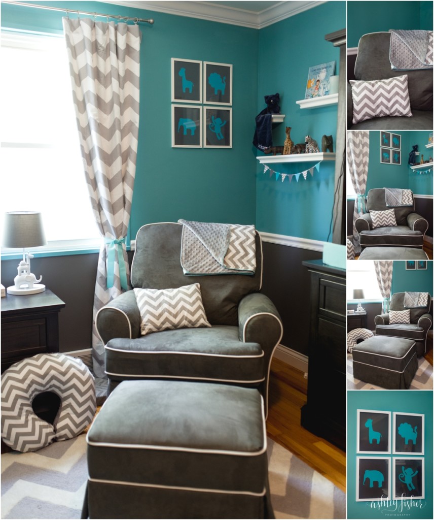 Jackson S Teal And Grey Chevron Safari Nursery Project Nursery