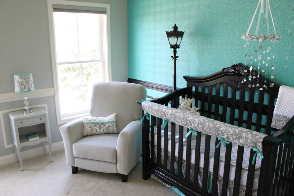 black crib girl nursery