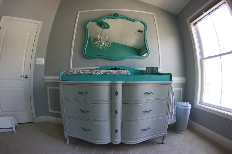 Refinished 1950s Mirror and Dresser