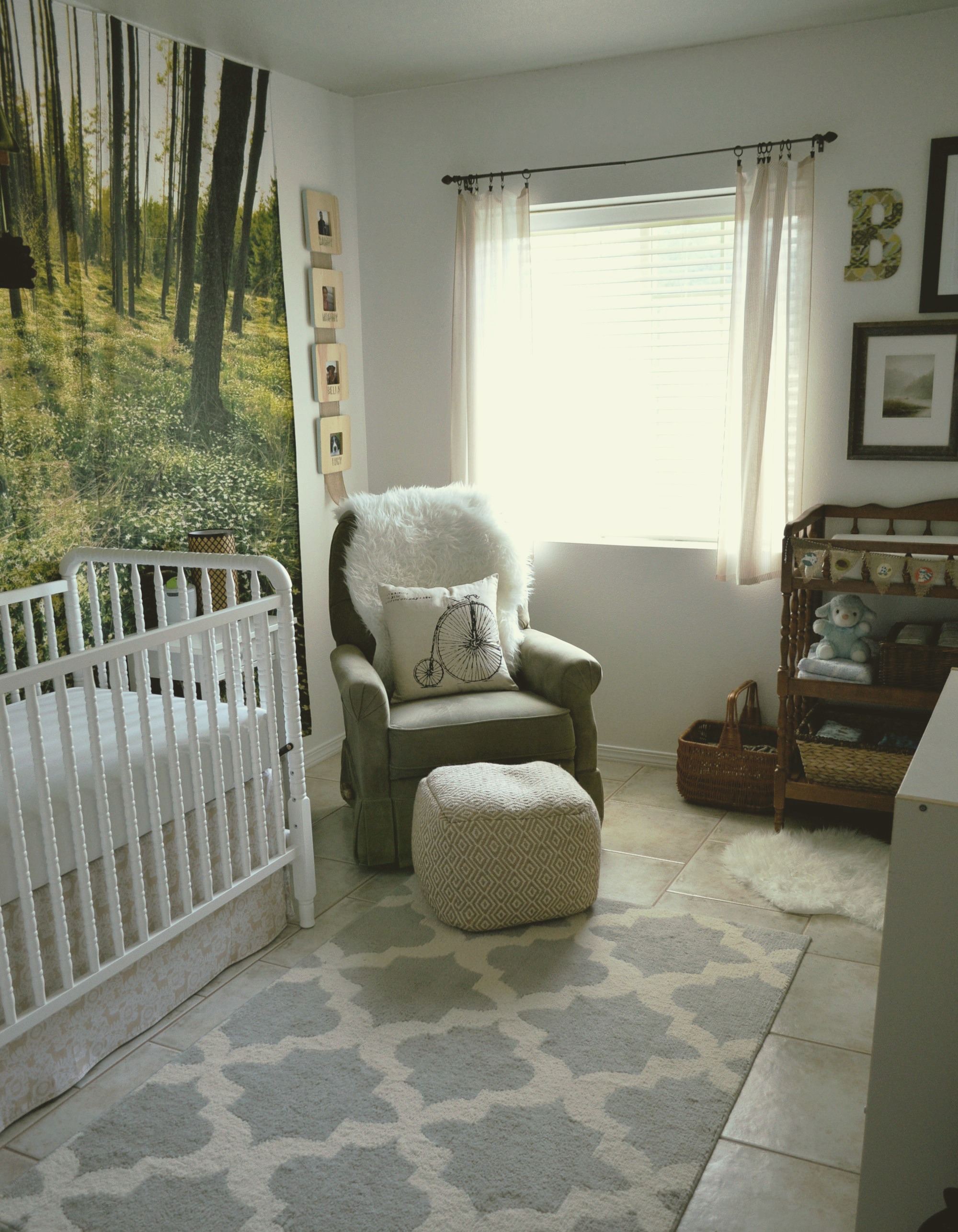 Modern and Whimsy Touches in this "Woodsy" Nursery